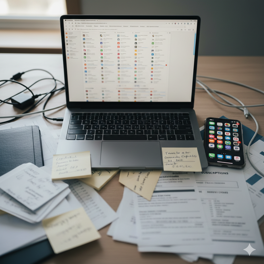 Small business desk overwhelmed with disconnected tools